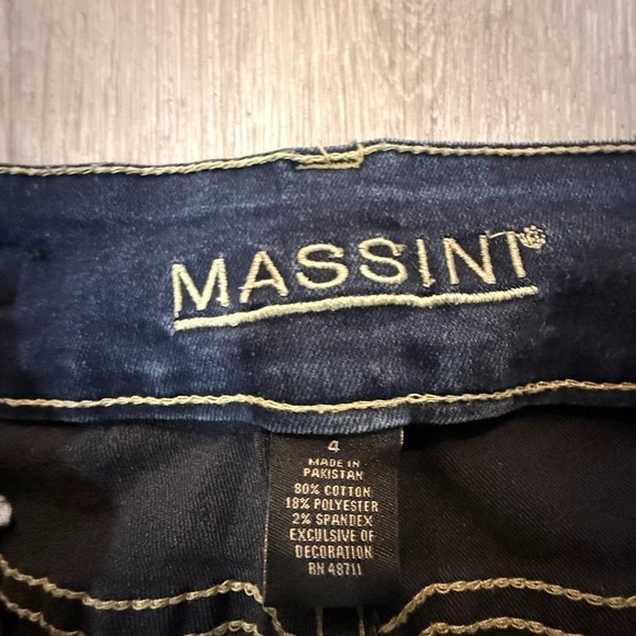 Massini Curvy Skinny Jeans Womens 4 Dark Blue Stretch Denim 27x29.5 - Picture 3 of 7
